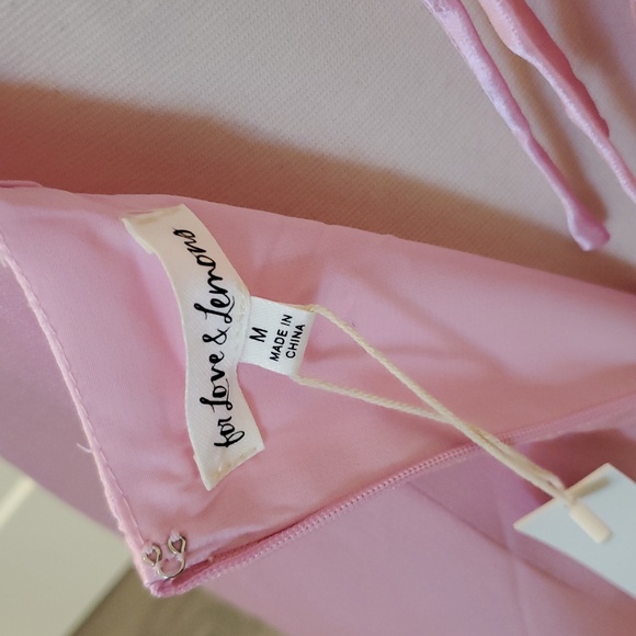 For Love And Lemons Pink Satin Mini Dress Size M new with tags - Picture 7 of 11